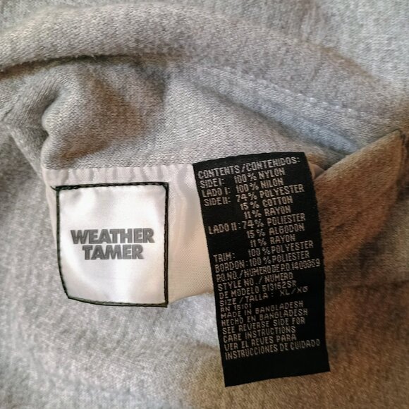 VGUC: Weather Tamer Sze. XL White & Grey Reversable Windbreaker With Hood - Picture 3 of 6
